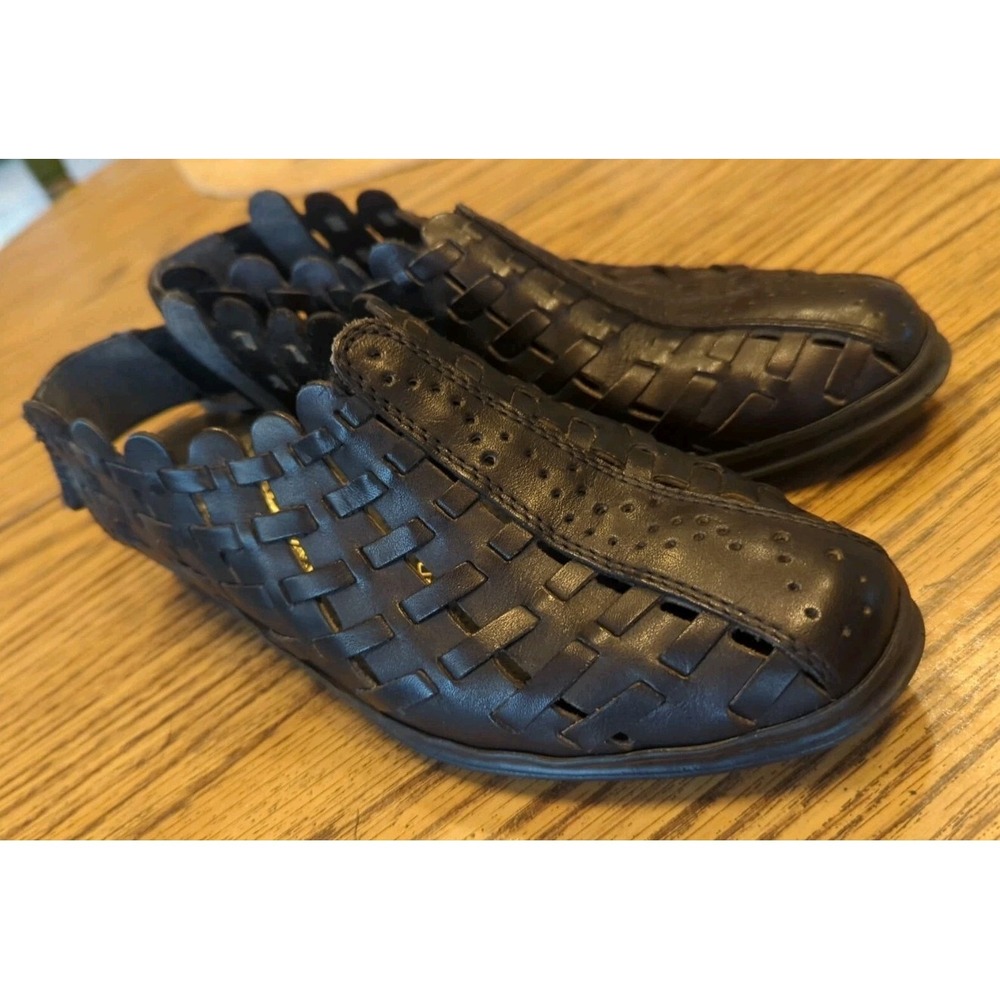 Rieker Antistress Black Woven Sina Sandals Slingbacks, size 36 5 5.5